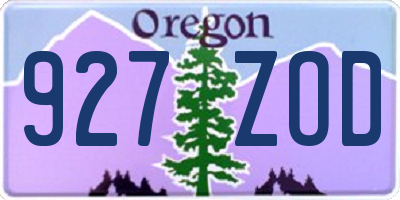 OR license plate 927ZOD