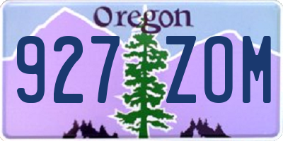 OR license plate 927ZOM