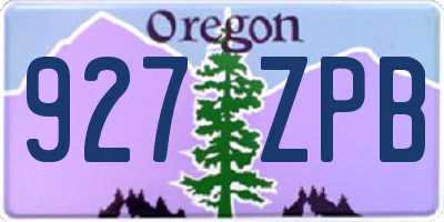 OR license plate 927ZPB