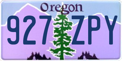 OR license plate 927ZPY