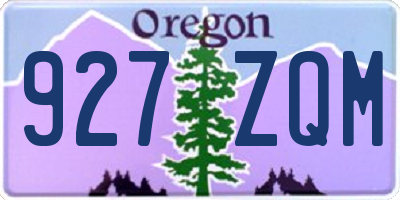 OR license plate 927ZQM