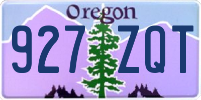 OR license plate 927ZQT