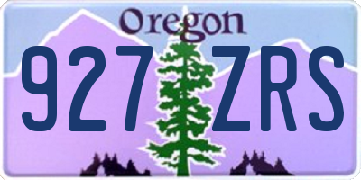 OR license plate 927ZRS