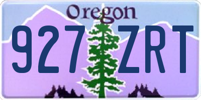 OR license plate 927ZRT
