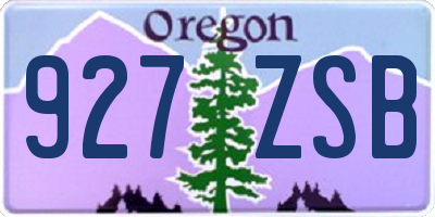 OR license plate 927ZSB