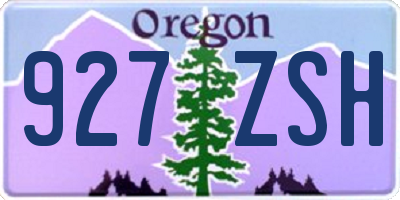 OR license plate 927ZSH