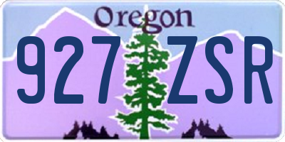 OR license plate 927ZSR