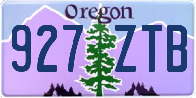 OR license plate 927ZTB