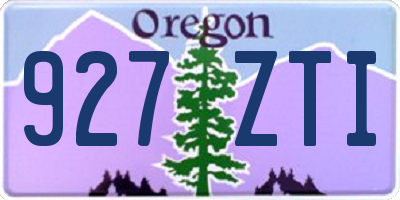 OR license plate 927ZTI
