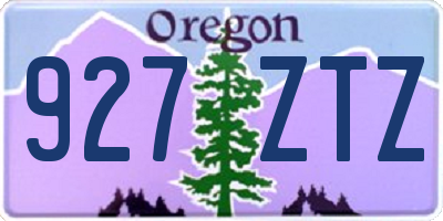 OR license plate 927ZTZ