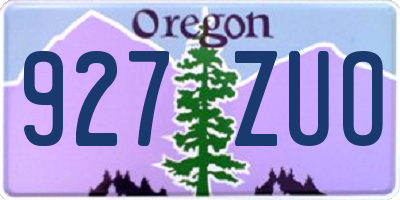 OR license plate 927ZUO