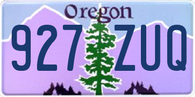 OR license plate 927ZUQ
