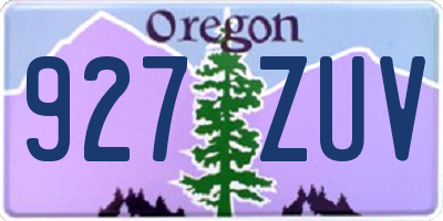 OR license plate 927ZUV