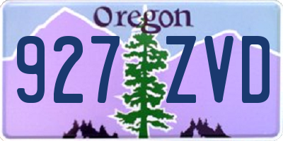 OR license plate 927ZVD