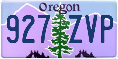 OR license plate 927ZVP
