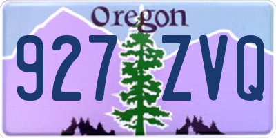 OR license plate 927ZVQ