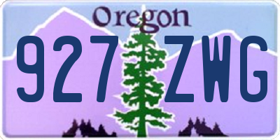 OR license plate 927ZWG