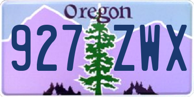 OR license plate 927ZWX