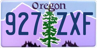 OR license plate 927ZXF