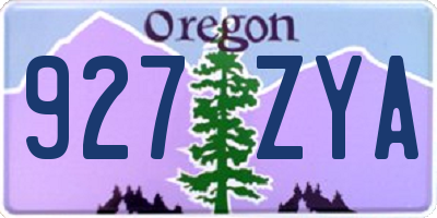 OR license plate 927ZYA