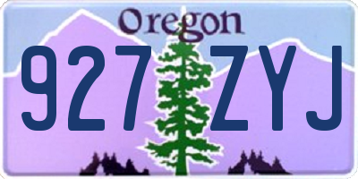 OR license plate 927ZYJ