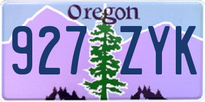 OR license plate 927ZYK