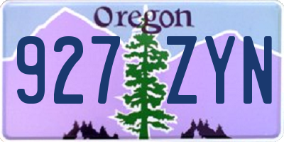 OR license plate 927ZYN