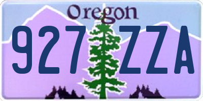 OR license plate 927ZZA