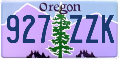 OR license plate 927ZZK