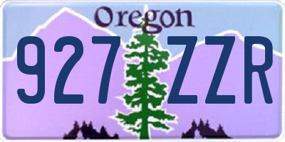 OR license plate 927ZZR