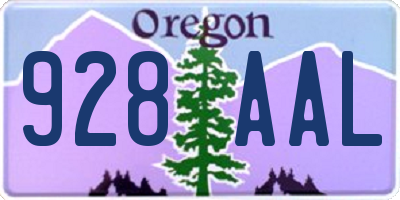 OR license plate 928AAL
