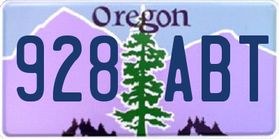 OR license plate 928ABT