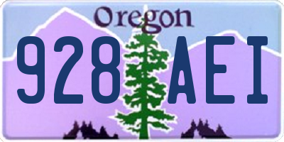 OR license plate 928AEI