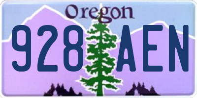 OR license plate 928AEN