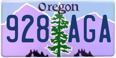 OR license plate 928AGA