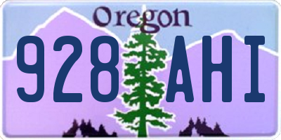 OR license plate 928AHI