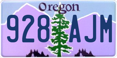 OR license plate 928AJM