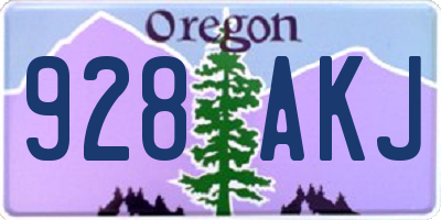 OR license plate 928AKJ