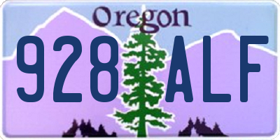 OR license plate 928ALF