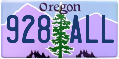 OR license plate 928ALL