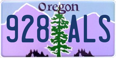 OR license plate 928ALS