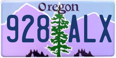 OR license plate 928ALX