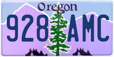 OR license plate 928AMC
