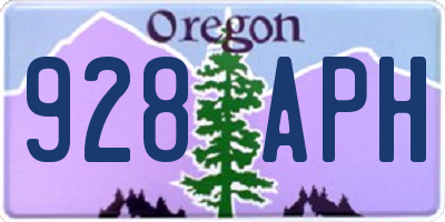 OR license plate 928APH