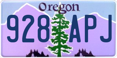 OR license plate 928APJ
