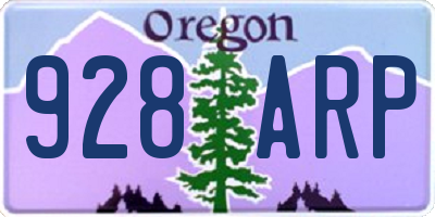 OR license plate 928ARP