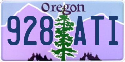 OR license plate 928ATI