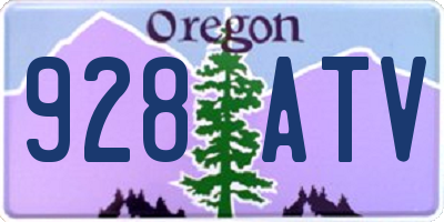 OR license plate 928ATV