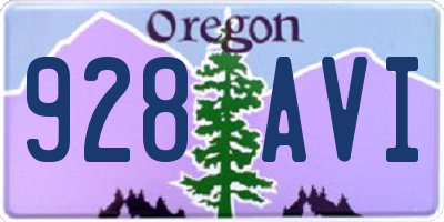 OR license plate 928AVI