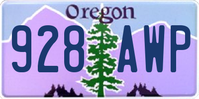 OR license plate 928AWP